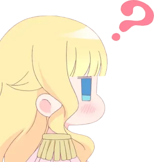 ❓ Anime, Kreskówka, Znak zapytania, Blond, Słodkie, Naklejka telegram sticker