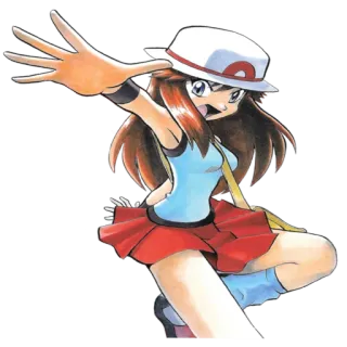 😤 Leaf Pokemon лист, покемон, аниме, девушка, персонаж telegram sticker