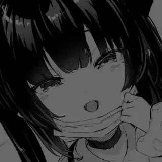 🖤 Anime, Chica, Máscara, Llorando, Manga telegram sticker