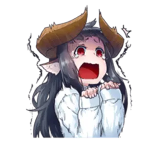 🙀 ragazza anime, piangere, corna, triste, chibi telegram sticker