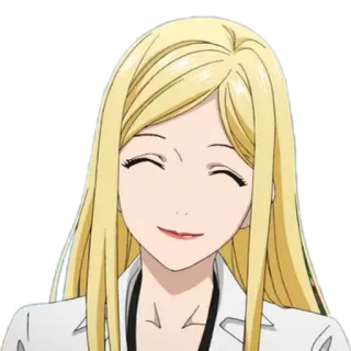 ☺️ аниме, блондинка, женщина, улыбается whatsapp sticker