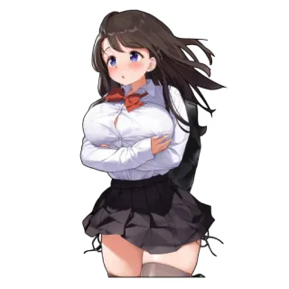 ☁️ 动漫, 女学生, 卡通, 插画, 角色, 女性 telegram sticker