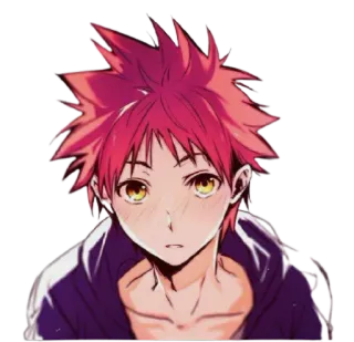 😚 Soma Yukihira Food Wars!: Shokugeki no Soma Anime, Personnage, Soma Yukihira, Food Wars, Shokugeki no Soma, cheveux roux, personnage animé whatsapp sticker