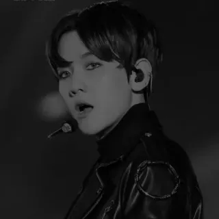 🔗 kpop, singer, asian, black and white, portrait telegram sticker