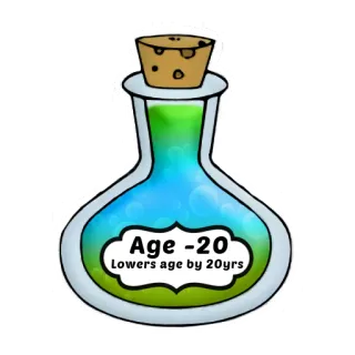 🍹 Age -20 Lowers age by 20yrs potion, magic, age, fantasy, cartoon telegram sticker