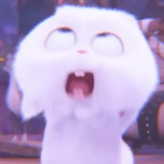 🐰 Snowball The Secret Life of Pets rabbit, white, cartoon, animated, bunny, cute whatsapp sticker