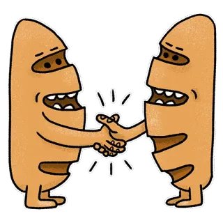 🤝 cartoon, handdruk, personage, overeenkomst, deal telegram sticker