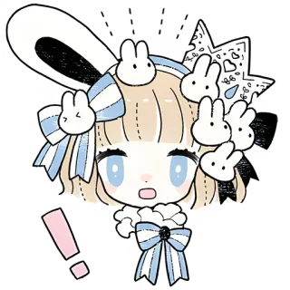 😳 anime, cute, kawaii, bunny, cartoon, illustration telegram sticker