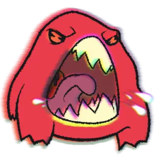 🤬 Monster, wütend, rot, Cartoon, Kreatur, Illustration telegram sticker