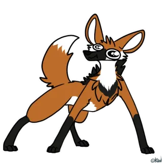 😳 lupo dalla criniera, animale, mammifero, canide, volpe, cartone animato telegram sticker