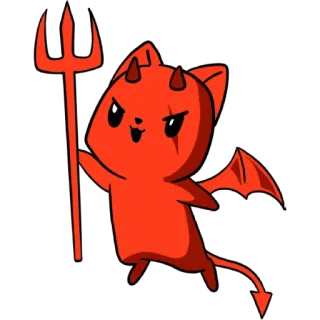 😈 devil, demon, cartoon, kitten, halloween, spooky, cute, evil telegram sticker