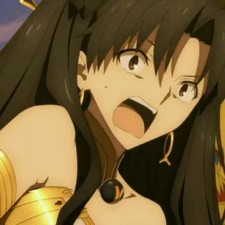 😱 Ishtar Fate/Grand Order Anime, Mujer, Dibujos animados, Expresión, Retrato telegram sticker