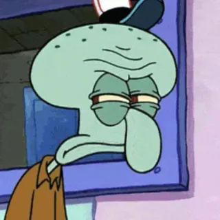 ➰ Squidward Spongebob Squarepants Squidward, Spongebob Squarepants, cartoon, animated, squid, Nickelodeon telegram sticker