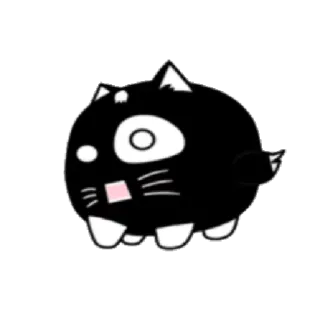 😳 gato, animal, pegatina, blanco y negro telegram sticker