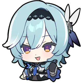 👍 Eula Genshin Impact Anime, Genshin Impact, Eula, Sticker, Chibi, Video game telegram sticker