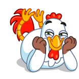 😊 Huhn, Vogel, Tier, Cartoon, Süß, Lustig telegram sticker