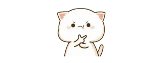 🤔 고양이, 화난, 귀여운, 스티커, 밈, 모욕적인 제스처 telegram sticker