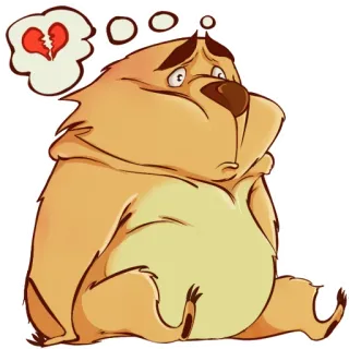 💔 ours, triste, coeur brisé, dessin animé, seul, déprimé, pensif telegram sticker