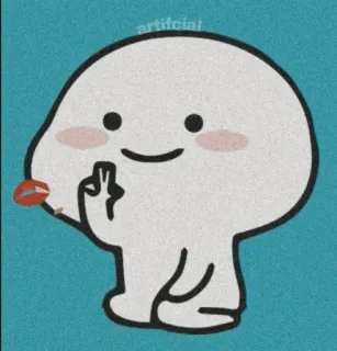 🌸 character, offensive gesture, peace sign, cartoon, emoji, sticker telegram sticker