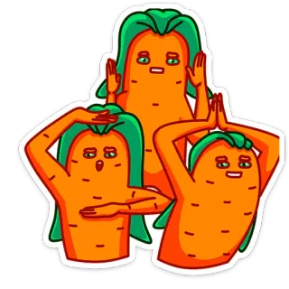 ☺️ морковь, овощ, смешной, мультфильм, еда whatsapp sticker