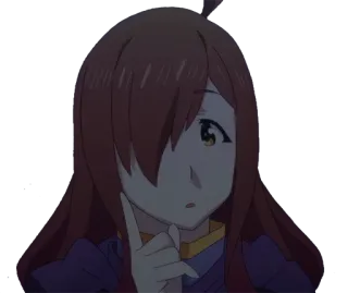 😗 อนิเมะ, ผู้หญิง, คิด, konosuba, คำถาม telegram sticker