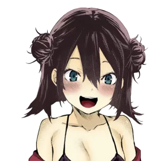 😃 аниме девушка, мило, мультфильм, улыбка, девушка, манга telegram sticker