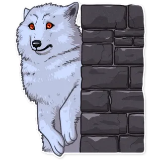 😟 loup, animal, mammifère, dessin animé, regardant, mur telegram sticker