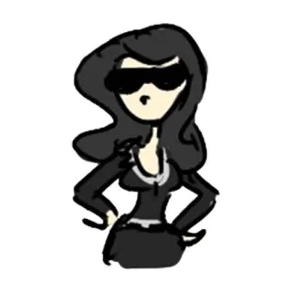 😎 woman, secret agent, sunglasses, cartoon, spy telegram sticker