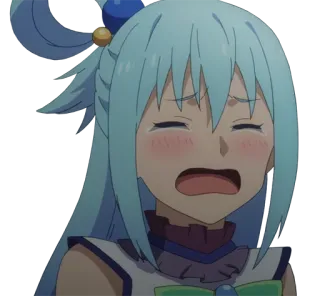 😭 Aqua Konosuba Anime, Desenho animado, Personagem, Aqua, Konosuba, Engraçado, Chorando telegram sticker