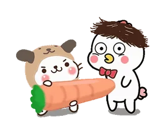 👊 dibujo animado, animal, zanahoria, humor whatsapp sticker