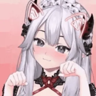 🌥 anime girl, cat ears, kawaii, cute, vtuber telegram sticker