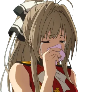 😢 anime, chorando, triste, feminino, personagem, choroso telegram sticker