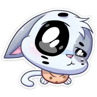 🤨 kat, schattig, dier, sticker, cartoon, kawaii telegram sticker
