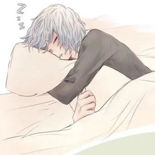 😴 zzz спящий, аниме, сон, подушка, одеяло, отдых whatsapp sticker