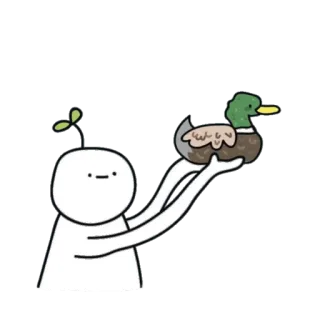 🦆 vịt, dễ thương, hoạt hình, động vật, thân thiện, vui vẻ telegram sticker