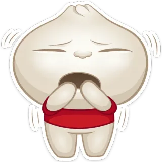 😮 Dibujo animado, Bollo al vapor, Personaje, Emoción, Miedo, Asustado, Triste, Preocupado whatsapp sticker
