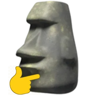 🗿 Moai, Statue, Emoji, Denken, Osterinsel, Nachdenken telegram sticker