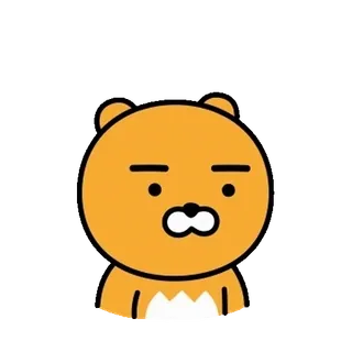💬 Ryan ryan, kakao friends, cartoon character, bear, korean, emoji, sticker telegram sticker
