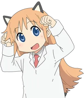 😺 Anime, Orejas de gato, Lindo, Dibujos animados, Pegatina whatsapp sticker