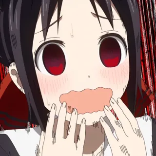 ❤️ Kaguya Shinomiya Kaguya-sama: Love Is War Аниме, Кагуя-сама, Любовь это война, Кагуя Синомия, В шоке, Нервный, Манга, Смешной telegram sticker