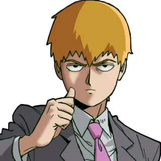 👆 Reigen Arataka Mob Psycho 100 Anime, Mob Psycho 100, Reigen Arataka, Charakter, Manga, Psi, Anzug whatsapp sticker