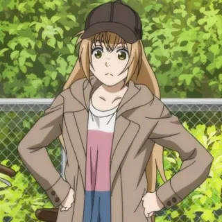 ⚽️ Garota anime, Casual, Chapéu, Personagem anime, Ao ar livre telegram sticker