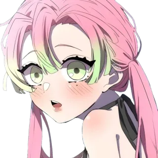 👾 Mitsuri Kanroji Demon Slayer Anime, Garota, Fofa, Mangá, Cabelo rosa, Demon Slayer, Mitsuri Kanroji telegram sticker