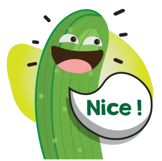 😚 Nice ! маринованный огурец, милый, мультфильм, смешной, еда telegram sticker