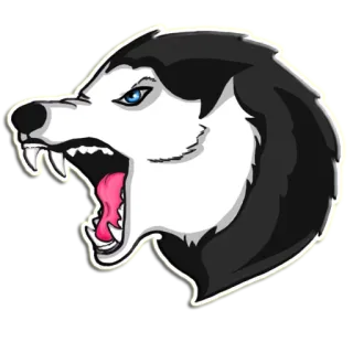 😡 Husky, Animal, Cão, Mascote, Feroz, Lobo, Husky Siberiano telegram sticker