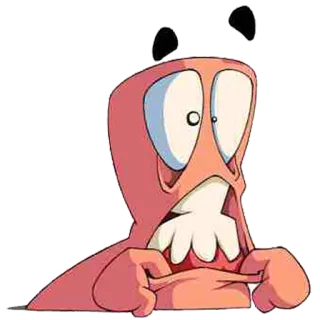 😰 cartone animato, verme, mostro, personaggio, sciocco, divertente telegram sticker