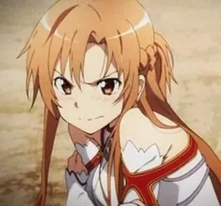 🍂 Asuna Sword Art Online Anime, Sword Art Online, Asuna, Marah whatsapp sticker