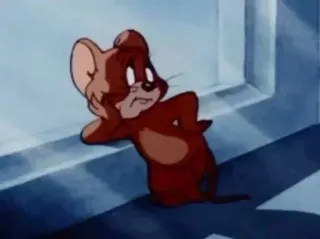 🙁 Jerry Tom and Jerry cartoon, mouse, character, funny, meme telegram sticker