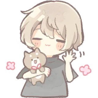 👋 น่ารัก, อนิเมะ, ชิบะอินุ, คาวาอิ, หมา, ภาพประกอบ, สติกเกอร์ telegram sticker