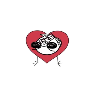 ❤️ сердце, грустный, мультфильм, рисунок, эмоция, любовь whatsapp sticker